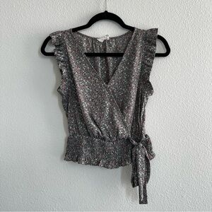 Floral Wrap Blouse